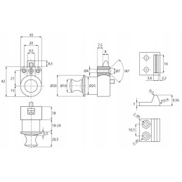 Lock for motorhomes, yachts and caravans
