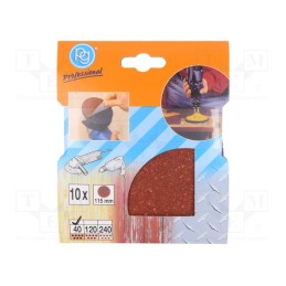 1 pcg x PG PROFESSIONAL - 349 - Sanding plate, Granularity: 40, Mounting: bur, Ø115mm, 10pcs.