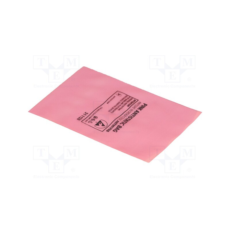 1 set x ANTISTAT - 001-0001 - Protection bag, ESD, L: 127mm, W: 76mm, Thk: 75um, 100pcs, pink