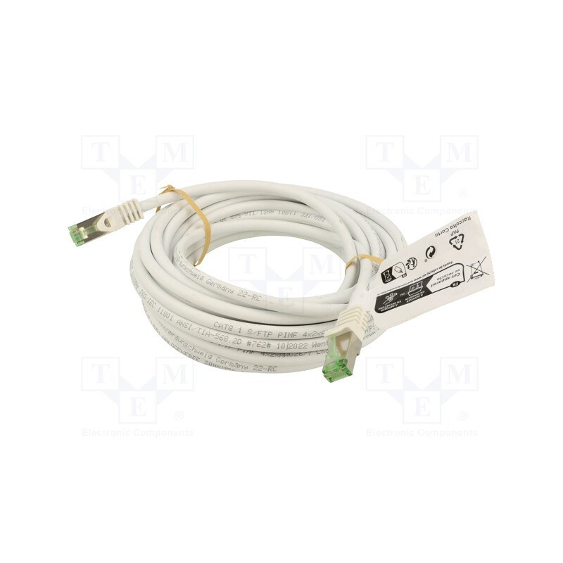 1 pcs x Goobay - 61108 - Patch cord, S/FTP, Cat 8.1, stranded, Cu, LSZH, white, 7.5m, 26AWG