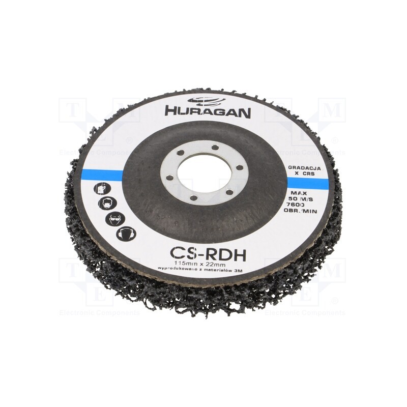 1 pcs x HURAGAN - CS-RDH X CRS 115X 13X 22MM - Wheel, Dim: Ø115x13mm, Mount.hole diam: 22mm
