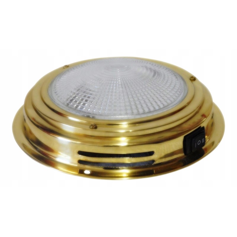 Cabin lamp ceiling lamp 12v LED, round, brass