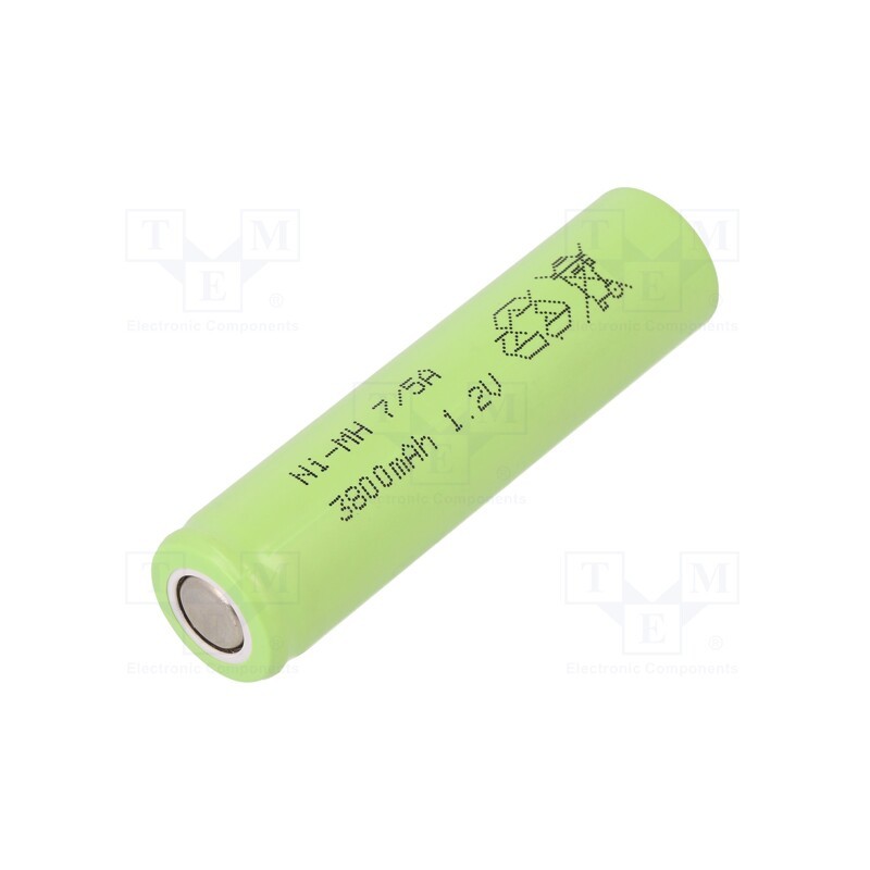 1 pcs x JJJ - J-7/5A3800 - Re-battery: Ni-MH, 7/5A,7/5R23, 1.2V, 3800mAh, Ø16.6x66.2mm