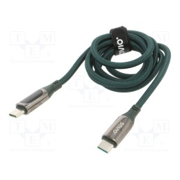 1 pcs x SAVIO - SAVKABELCL-174 - Cable, USB 2.0, USB C plug,both sides, 1m, black, 480Mbps, textile