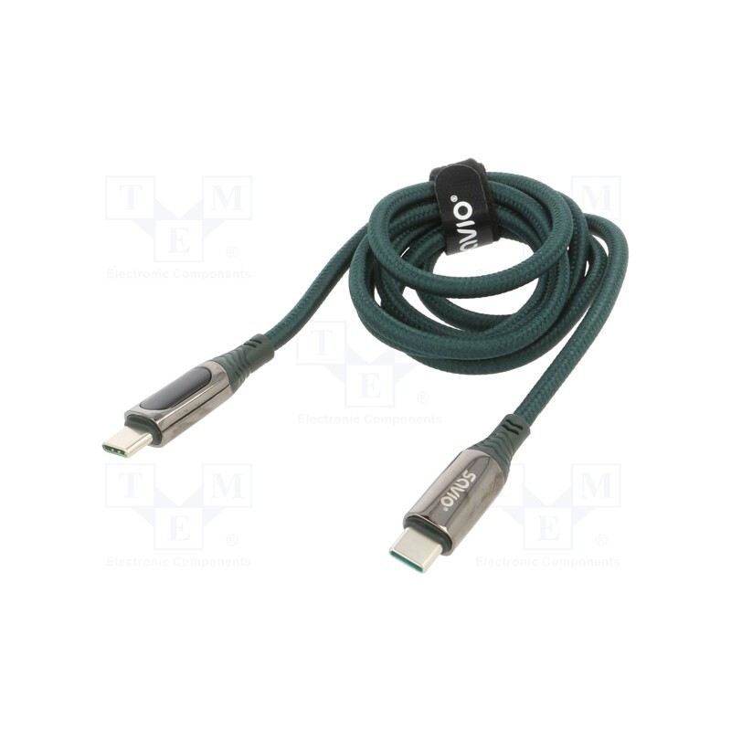 1 pcs x SAVIO - SAVKABELCL-174 - Cable, USB 2.0, USB C plug,both sides, 1m, black, 480Mbps, textile