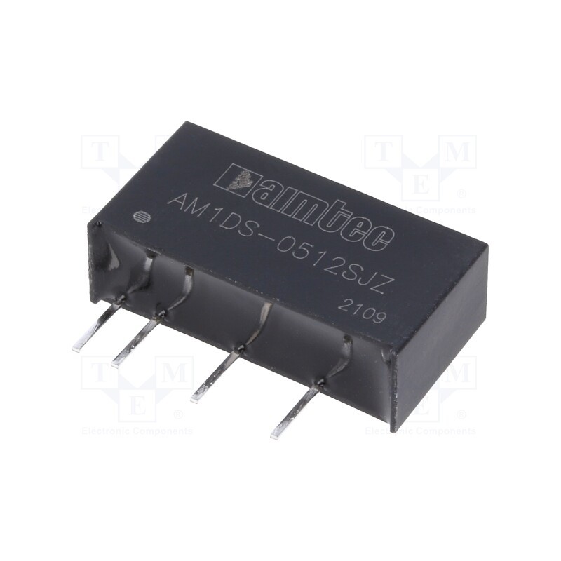 1 pcs x AIMTEC - AM1DS-0512SJZ - Converter: DC/DC, 1W, Uin: 4.5÷5.5V, Uout: 12VDC, Iout: 83mA, SIP7