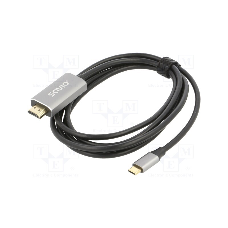 1 pcs x SAVIO - SAVKABELCL-171 - Adapter, HDCP 2.3,HDMI 2.0,USB 3.1, HDMI plug,USB C plug, 2m