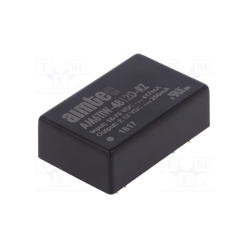 1 pcs x AIMTEC - AM6TIW-4812D-RZ - Converter: DC/DC, 6W, Uin: 18÷75V, Uout: 12VDC, Uout2: -12VDC, DIP24