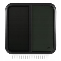 Rv sliding window 800x800 mm black trailer