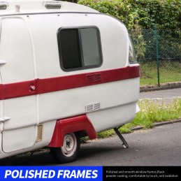 Rv sliding window 800x800 mm black trailer