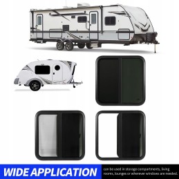 Rv sliding window 800x800 mm black trailer