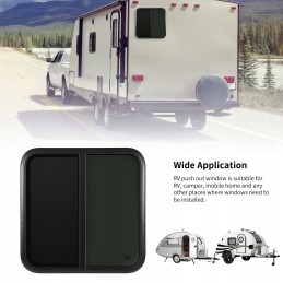 Rv sliding window 800x800 mm black trailer