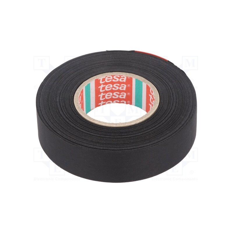 1 pcs x TESA - 51025-00002-10 - Tape: textile, W: 19mm, L: 25m, Thk: 160um, Automotive, rubber, black