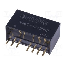 1 pcs x AIMTEC - AM6G-1212SNZ - Converter: DC/DC, 6W, Uin: 9÷18V, Uout: 12VDC, Iout: 500mA, SIP8