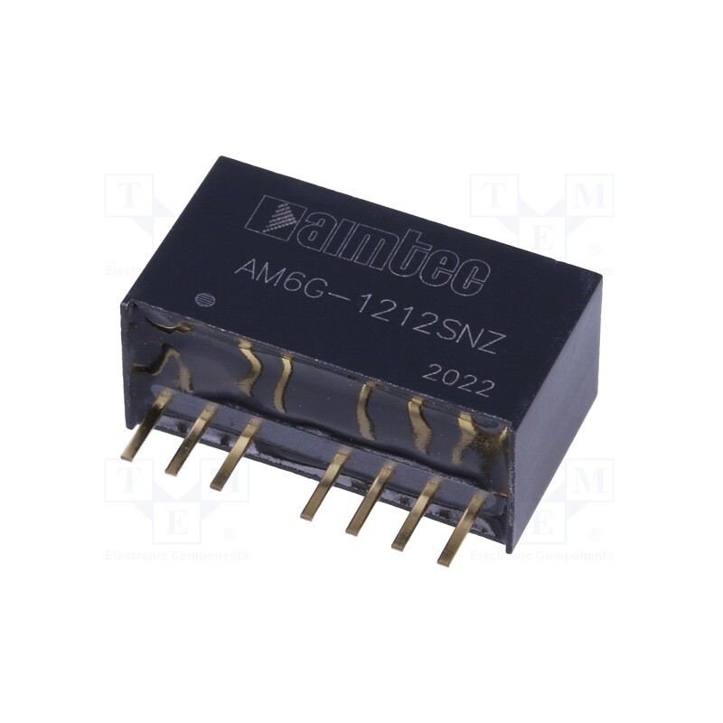 1 pcs x AIMTEC - AM6G-1212SNZ - Converter: DC/DC, 6W, Uin: 9÷18V, Uout: 12VDC, Iout: 500mA, SIP8