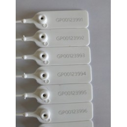 Plastic transport seal, 100 pieces, white