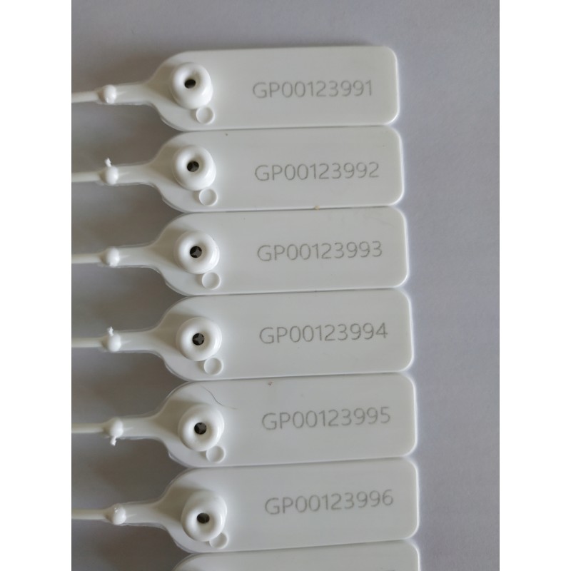 Plastic transport seal, 100 pieces, white