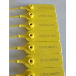 Plastic transport seal, 100 pieces, yellow