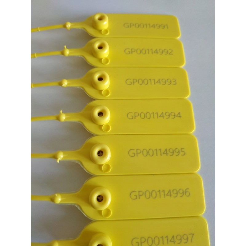 Plastic transport seal, 100 pieces, yellow