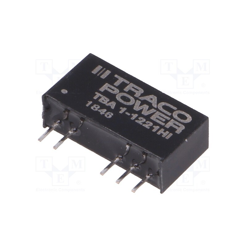 1 pcs x TRACO POWER - TBA 1-1221HI - Converter: DC/DC, 1W, Uin: 10.8÷13.2V, Uout: 5VDC, Uout2: -5VDC, SIP7