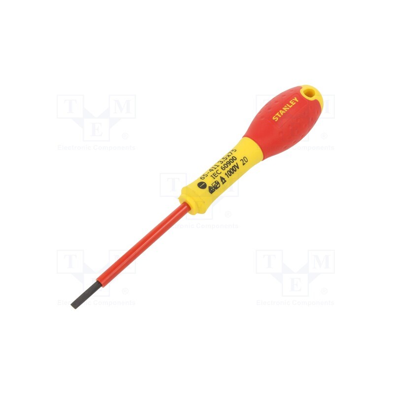 1 pcs x STANLEY - 0-65-411 - Screwdriver, slot, insulated, SL 3,5, FATMAX®, 75mm, 1kVAC