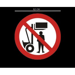 Sticker pictogram forklift 8 5 cm - no standing under the load