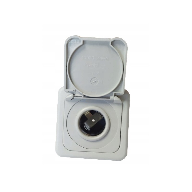 Built-in 12v cigarette lighter electrical socket with cover, gray