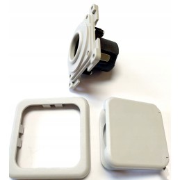 Built-in 12v cigarette lighter electrical socket with cover, gray