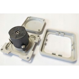 Built-in 12v cigarette lighter electrical socket with cover, gray