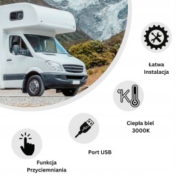 LED wall lamp 12v 24v gooseneck interior camper trailer chrome usb