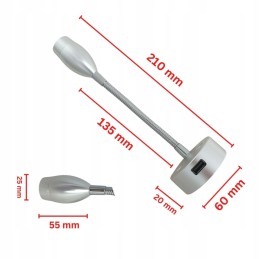 LED wall lamp 12v 24v gooseneck interior camper trailer chrome usb