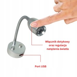 LED wall lamp 12v 24v gooseneck interior camper trailer chrome usb