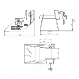 Trailer lock zz 02 with key