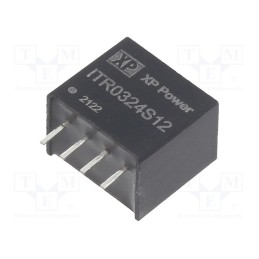 1 pcs x XP POWER - ITR0324S12 - Converter: DC/DC, 3W, Uin: 21.6÷26.4V, Uout: 12VDC, Iout: 250mA, SIP4