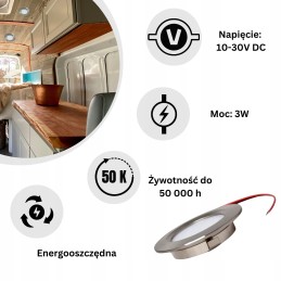 LED lamp 12v 24v ceiling spot touch furniture outlet for camper 3w