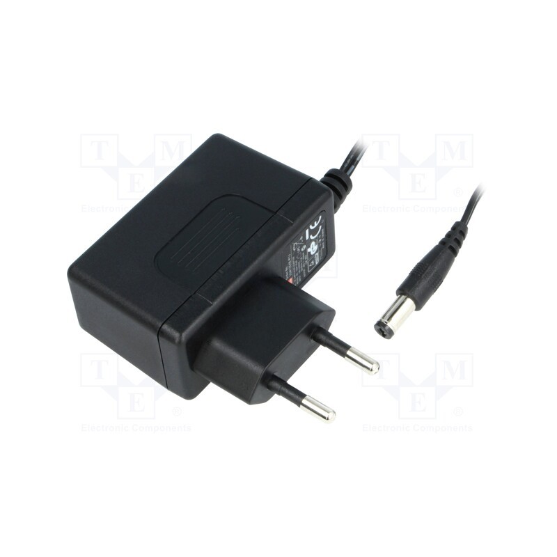 1 pcs x MEAN WELL - SGA12E48-P1J - Power supply: switched-mode, plug, 48VDC, 0.25A, 12W, Plug: EU, 86%