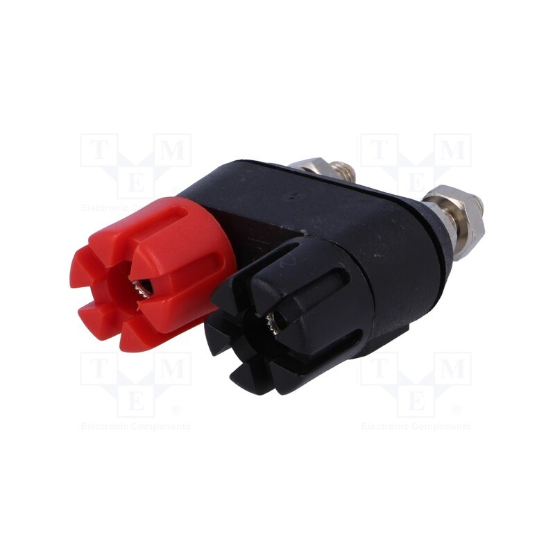 1 pcs x CLIFF - CL159705 - Socket, 4mm banana, 30A, Cutout: Ø12.7mm, nickel plated, double