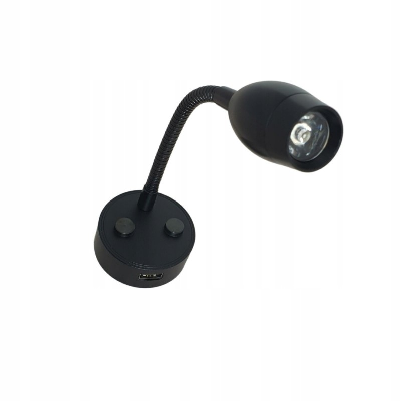 LED wall lamp 12v 24v interior gooseneck camper trailer black usb