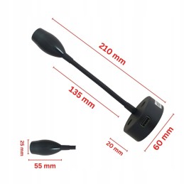 LED wall lamp 12v 24v interior gooseneck camper trailer black usb