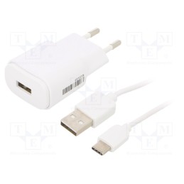 1 pcs x POS - POS05200A-WH-USB-C - Power supply: switched-mode, plug, 5VDC, 2A, 10W, Plug: EU, 79.11%