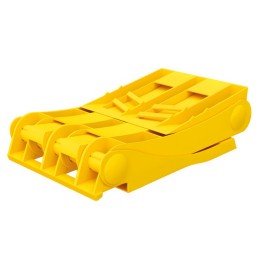 Folding wheel chock with approved wheel lock