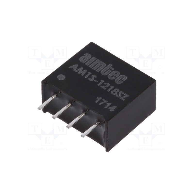 1 pcs x AIMTEC - AM1S-1218SZ - Converter: DC/DC, 1W, Uin: 10.8÷13.2V, Uout: 18VDC, Iout: 56mA, SIP4
