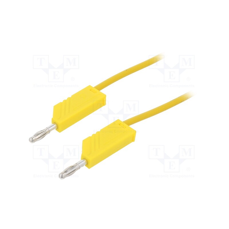 1 pcs x HIRSCHMANN T&M - MLN 100/1 GE - Test lead, 60VDC, 16A, with 4mm axial socket, Len: 1m, yellow