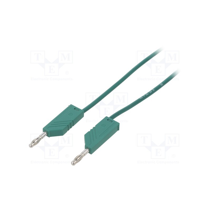 1 pcs x HIRSCHMANN T&M - MLN 100/1 GN - Test lead, 60VDC, 16A, with 4mm axial socket, Len: 1m, green