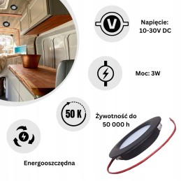 LED lamp 12v 24v ceiling spot touch furniture outlet for camper 3w