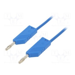 1 pcs x HIRSCHMANN T&M - MLN 100/1 BL - Test lead, 60VDC, 16A, with 4mm axial socket, Len: 1m, blue