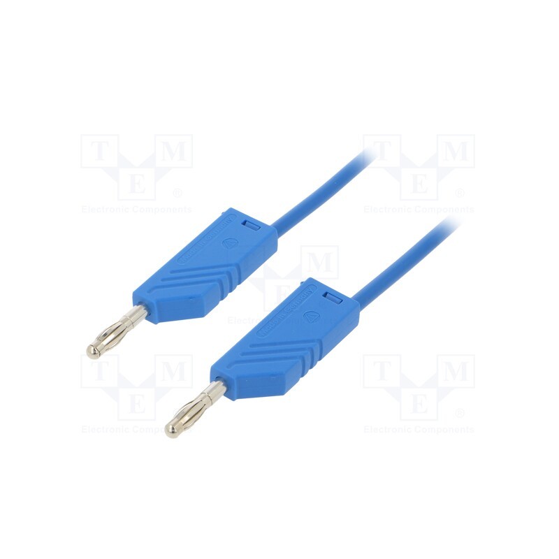 1 pcs x HIRSCHMANN T&M - MLN 100/1 BL - Test lead, 60VDC, 16A, with 4mm axial socket, Len: 1m, blue
