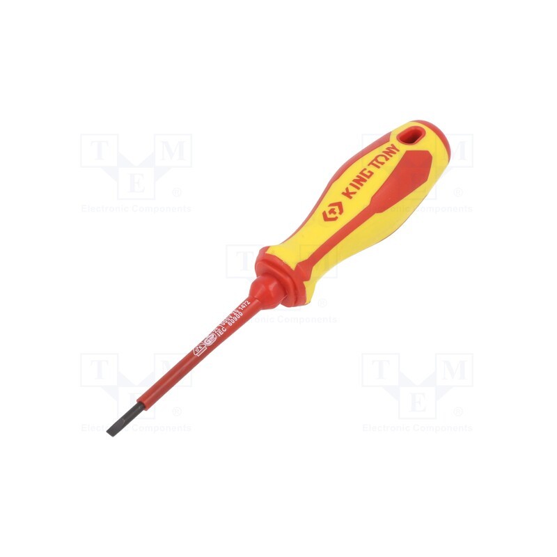 1 pcs x KING TONY - 14720303 - Screwdriver, slot, insulated, 3,0x0,5mm, 75mm