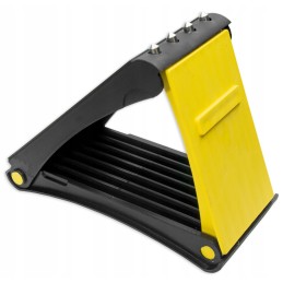 Wheel chock lock, foldable for a passenger bus