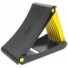 Wheel chock lock, foldable for a passenger bus